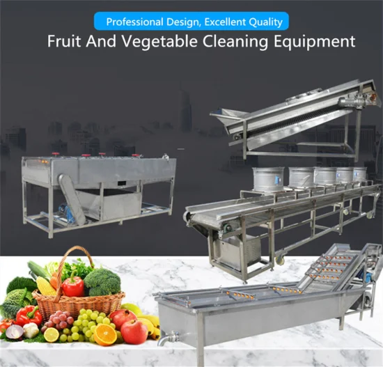 Linea di prodotti per il lavaggio della lavatrice per la pulizia della lavatrice per frutta e verdura da 1-3 T / H 380 V