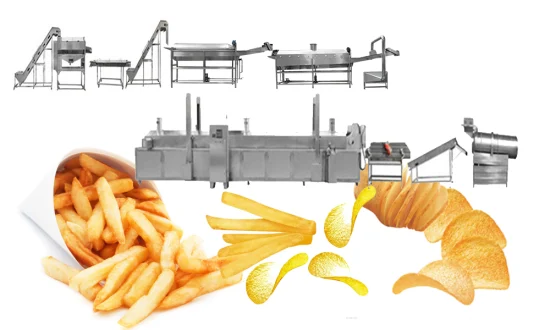 Linea di produzione automatica di patatine fritte croccanti da 300-500 kg che produce snack a prezzi a macchina