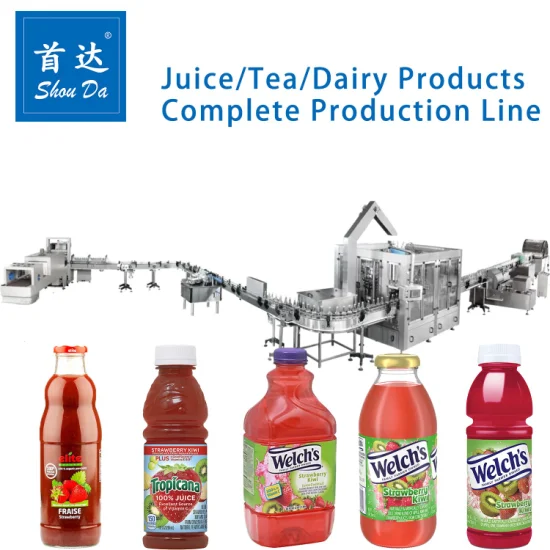 Linea di produzione automatica della riempitrice per bevande al latte di frutta e verdura, processo di smistamento, processo di lavaggio